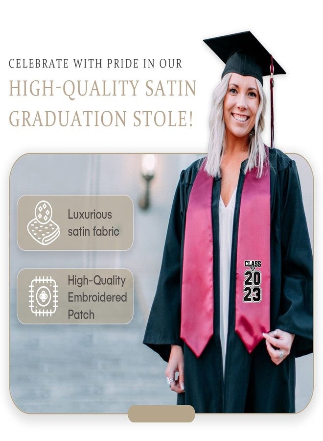 CLERKMANS Elegant Graduation Stoles for 2025 | Premium Satin Graduation Sashes with Hand-Embroidered Class of 2025 | Perfect for High School & College Celebrations - Image 2